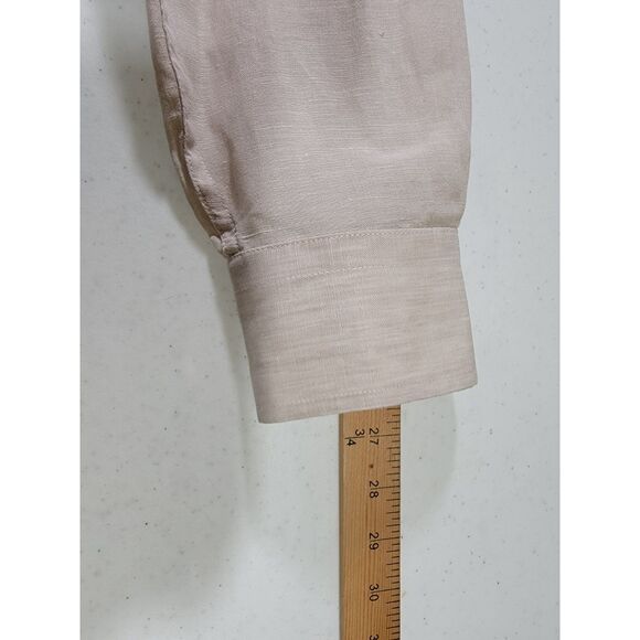 Joseph Abboud Men's Beige 100% Linen Long Sleeve Button Shirt - XL - Picture 3 of 7